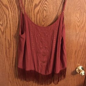 Kendall + Kylie fringe top